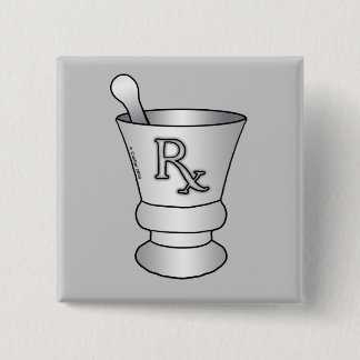 Badge Carré 5 Cm Carré de pilule de mortier RX