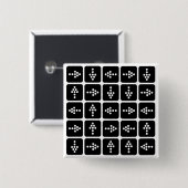 Badge Carré 5 Cm CARRÉ Flèche LED (Devant & derrière)