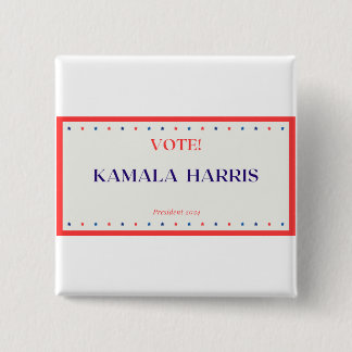 Badge Carré 5 Cm Carré Kamala Harris, bouton