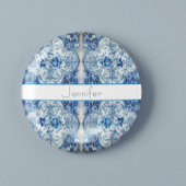 Badge Carré 5 Cm Carreaux d'antiquité en bleu Delft, personnalisabl