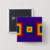 Badge Carré 5 Cm Carrés d'arc-en-ciel (Devant & derrière)