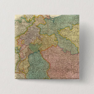 Badge Carré 5 Cm Carte Atlas de l'Empire allemand