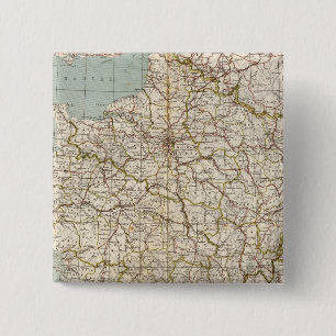 Badge Carré 5 Cm Carte Atlas France