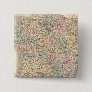 Badge Carré 5 Cm Carte Atlas France