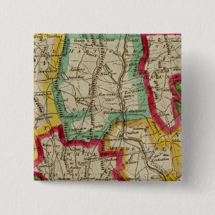 Badge Carré 5 Cm Carte Connecticut