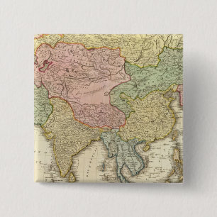 Badge Carré 5 Cm Carte couleur main asiatique