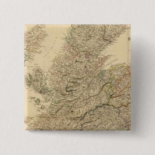 Badge Carré 5 Cm Carte d'Angleterre (Devant)