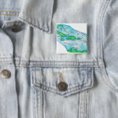 Badge Carré 5 Cm Carte de Caraïbes (En situation)