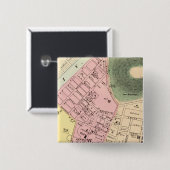 Badge Carré 5 Cm Carte de Charleston, Virginie-Occidentale (Devant & derrière)