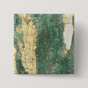 Badge Carré 5 Cm Carte de la classification des terres dans l'Utah 