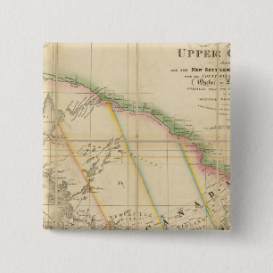 Badge Carré 5 Cm Carte de la province du Haut-Canada