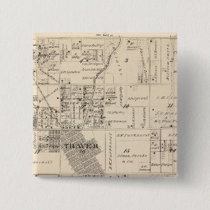 Badge Carré 5 Cm Carte de la section du comté de Tulare T17S R23E