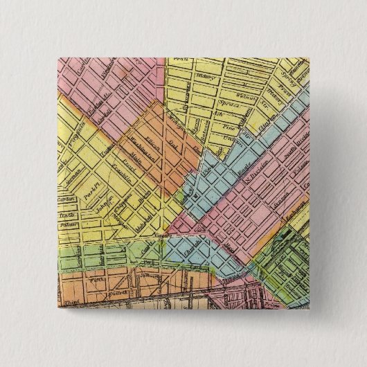 Badge Carré 5 Cm Carte de la ville de Buffalo (Devant)