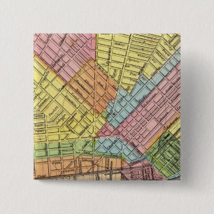 Badge Carré 5 Cm Carte de la ville de Buffalo