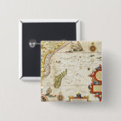 Badge Carré 5 Cm Carte de l'Afrique de l'Est et du Madagascar, 1596 (Devant & derrière)