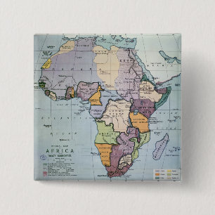 Badge Carré 5 Cm Carte de l'Afrique montrant les frontières de