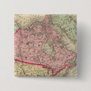 Badge Carré 5 Cm Carte De L'Amérique Du Nord