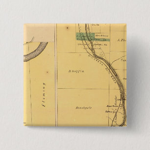 Badge Carré 5 Cm Carte de l'Atlas de Oil Creek Pennsylvania