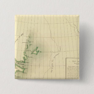 Badge Carré 5 Cm Carte de l'Atlas du Groenland