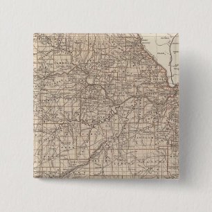 Badge Carré 5 Cm Carte de l'Atlas du Missouri