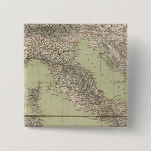 Badge Carré 5 Cm Carte de l'Atlas italien