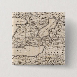 Badge Carré 5 Cm Carte de l'Empire britannique en Amérique Feuille