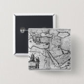 Badge Carré 5 Cm Carte de l'empire de tabouret (Devant & derrière)