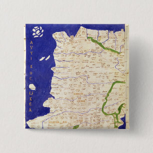 Badge Carré 5 Cm Carte de l'Espagne et du Portugal, de 'Geographia