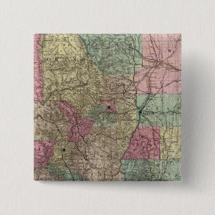 Badge Carré 5 Cm Carte de l'État du Colorado