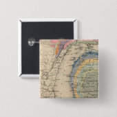 Badge Carré 5 Cm Carte de l'État du Michigan (Devant & derrière)