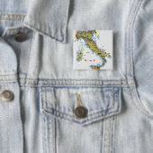 Badge Carré 5 Cm Carte de l'Italie (En situation)