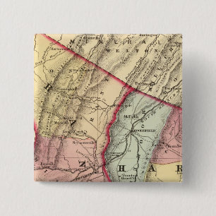 Badge Carré 5 Cm Carte des comtés de Grant, Hardy