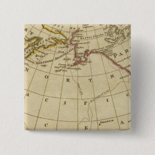 Badge Carré 5 Cm Carte des découvertes faites par Cook et Clerke