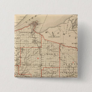 Badge Carré 5 Cm Carte des districts sénatoriaux du Wisconsin