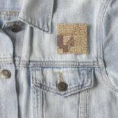 Badge Carré 5 Cm Carte des enquêtes géographiques américaines de 18 (En situation)