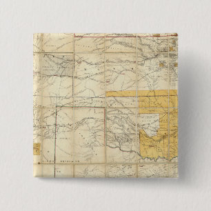 Badge Carré 5 Cm Carte Des États Du Kansas Et Du Texas