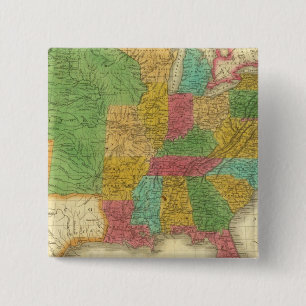 Badge Carré 5 Cm Carte des États-Unis