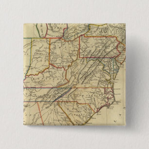 Badge Carré 5 Cm Carte des États-Unis d'Amérique