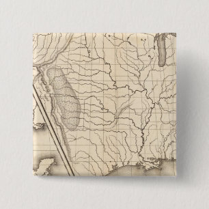 Badge Carré 5 Cm Carte des États-Unis et du Texas