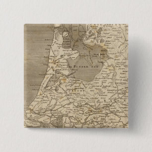 Badge Carré 5 Cm Carte des Pays-Bas par Arrowsmith