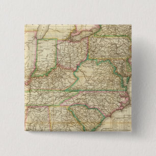 Badge Carré 5 Cm Carte Des Routes, Des Canaux Et Des Bateaux À Vape