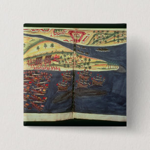 Badge Carré 5 Cm Carte d'exploration de Surat