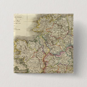Badge Carré 5 Cm Carte d'Irlande