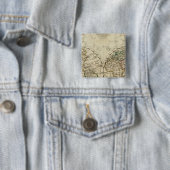 Badge Carré 5 Cm Carte double hémisphère (En situation)