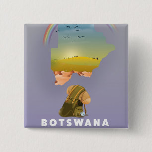 Badge Carré 5 Cm carte du Botswana