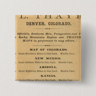 Badge Carré 5 Cm Carte du Colorado de Thayer