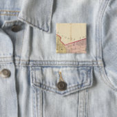 Badge Carré 5 Cm Carte du comté d'Alameda (En situation)