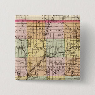 Badge Carré 5 Cm Carte du comté de Kent, Michigan