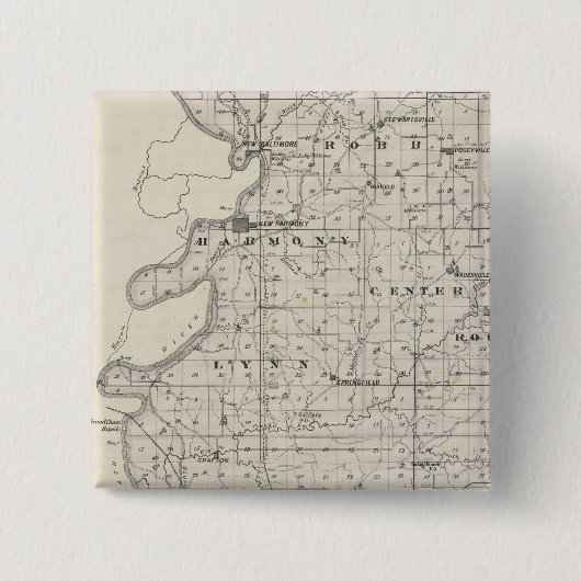 Badge Carré 5 Cm Carte du comté de Posey (Devant)