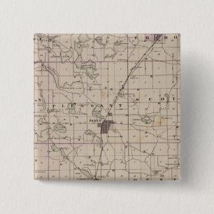Badge Carré 5 Cm Carte du comté de Steuben Indiana